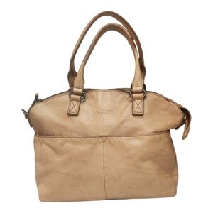 American Leather Co. Tan 100% Leather Purse Handbag Satch